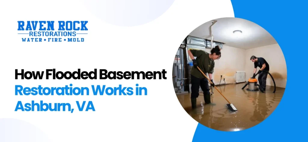 Flooded basement restoration Ashburn, VA